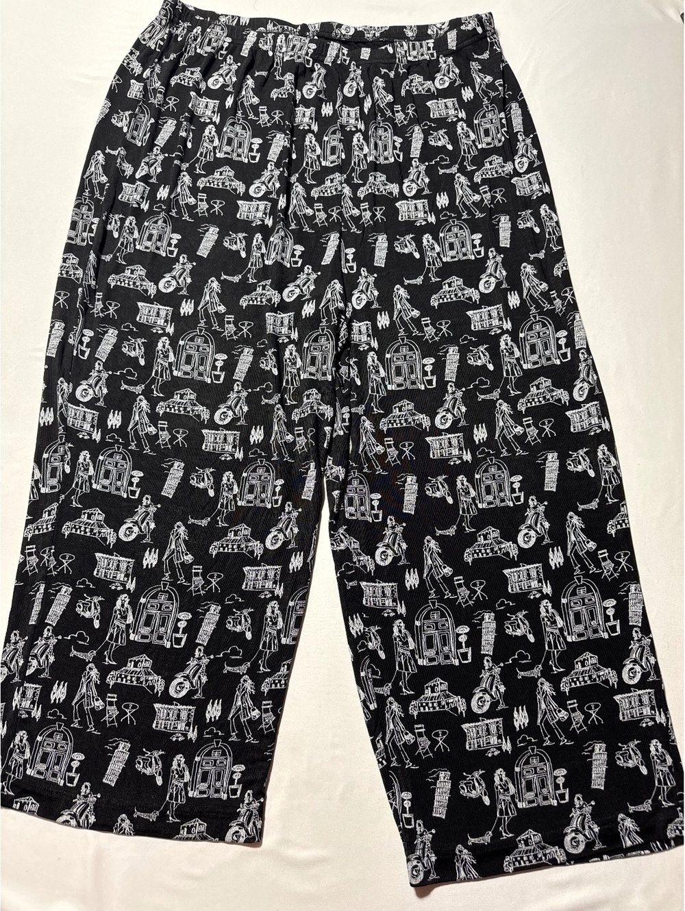 Coldwater Creek XXL Black Acetate Stretch Lounge Pants with